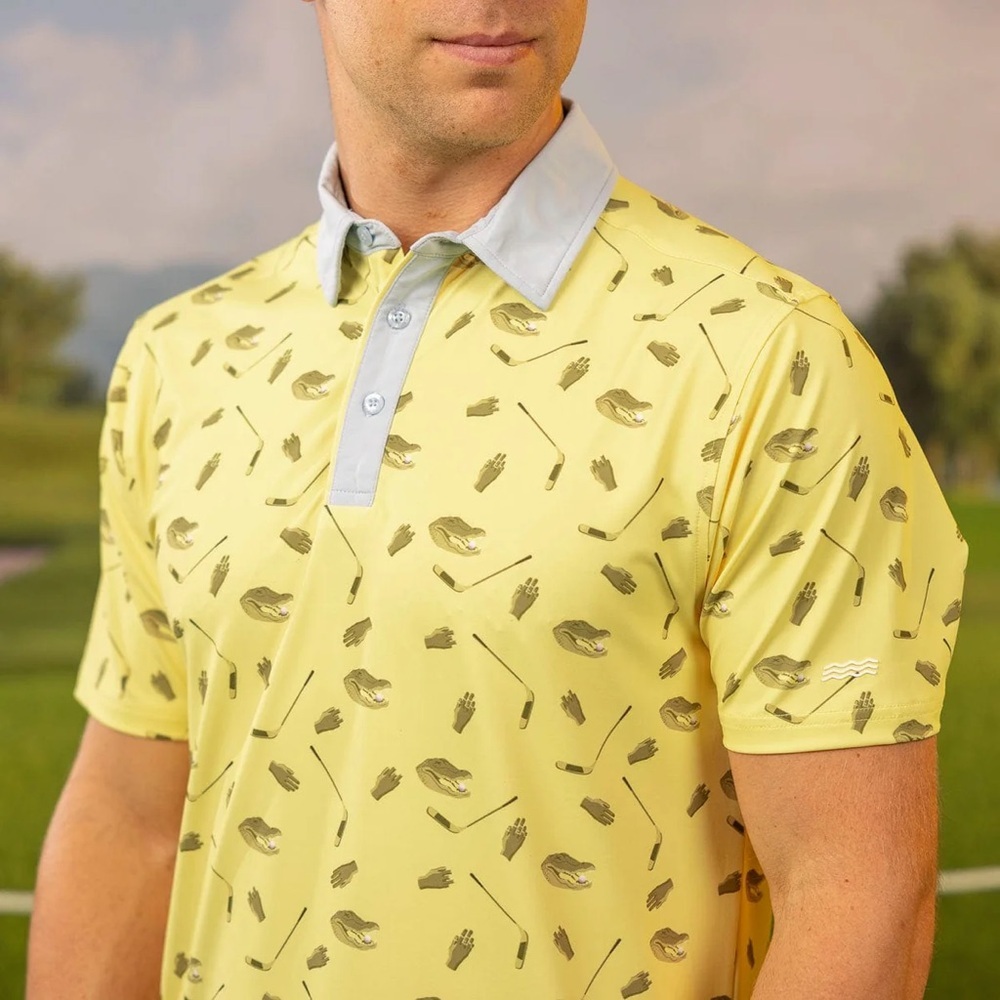 Breakfast Balls Shirt Men’s Large Polo Happy Gilmore Play for Chubs Yellow Golf